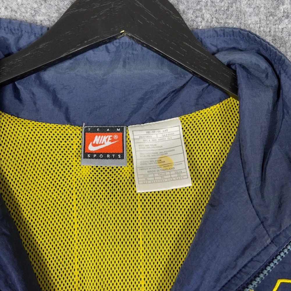 Vintage Nike Michigan Wolverines Windbreaker Jacket Mens XL Blue Full Zip
